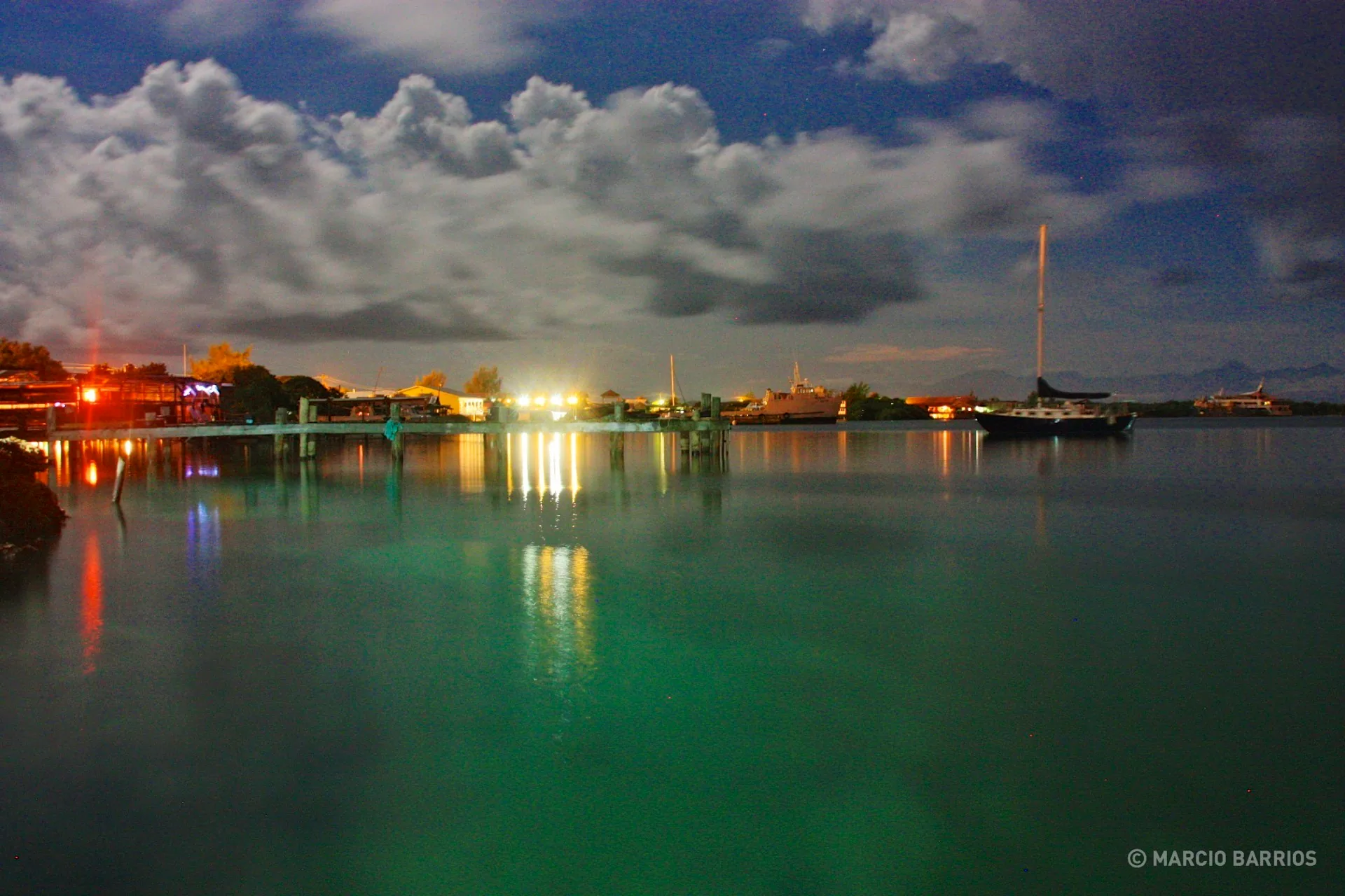 View of Sandy Bay at night View of Sandy Bay at night