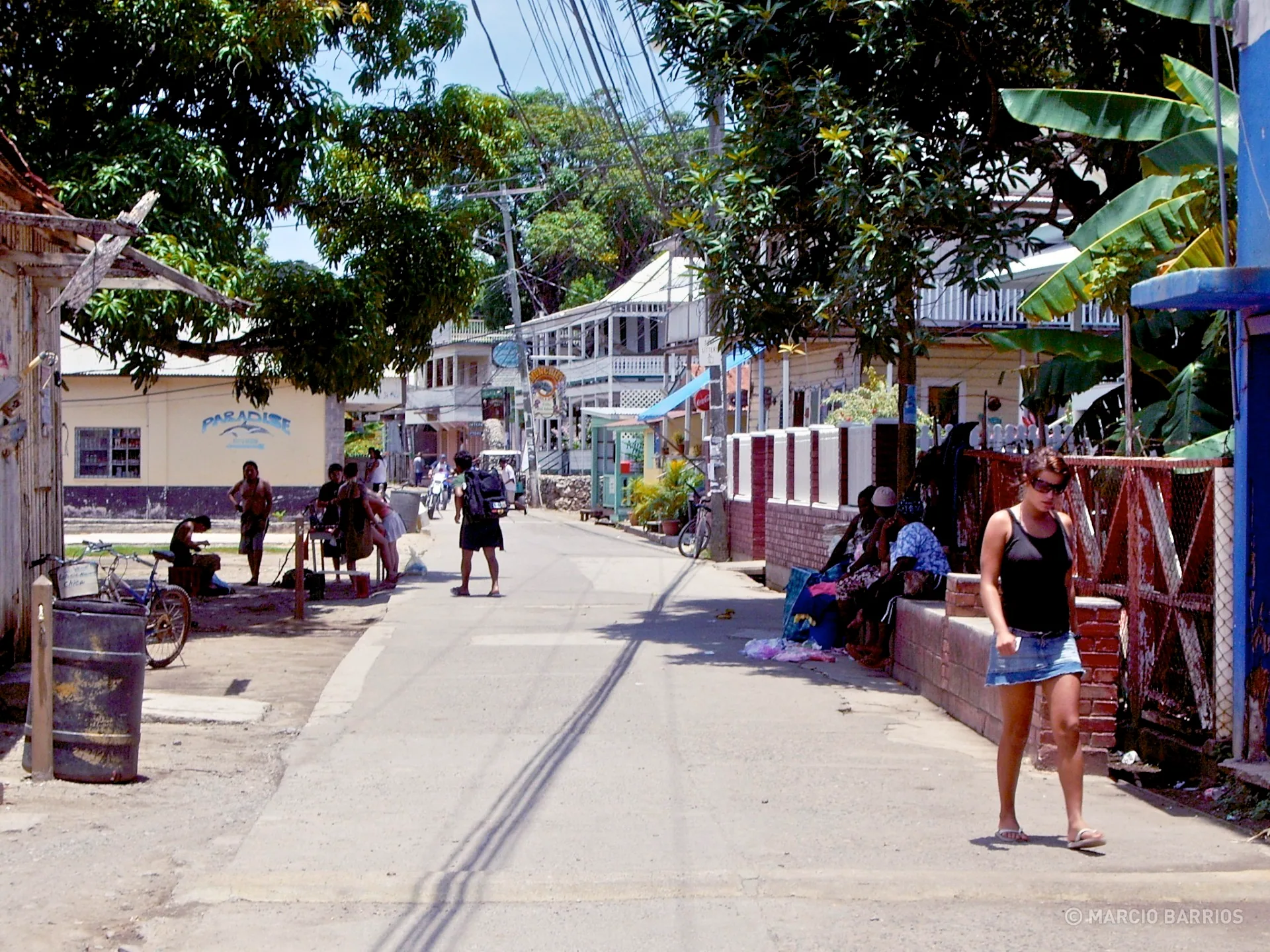 Main street in Utila Main street in Utila